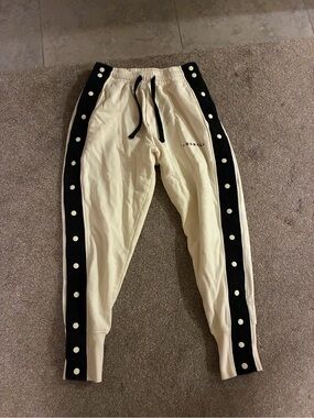 YoungLA Off-White Elastic Waist Sweatpants with Branded Tag